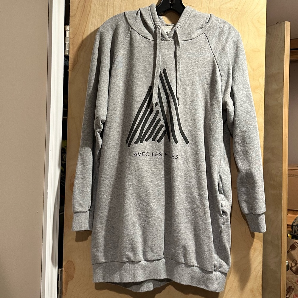 Avec les filles grey hoodie sweatshirt